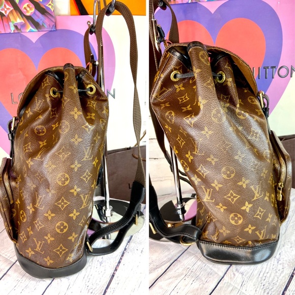 Louis Vuitton Montsouris GM backpack custom dyed black with organizer - Picture 7 of 16